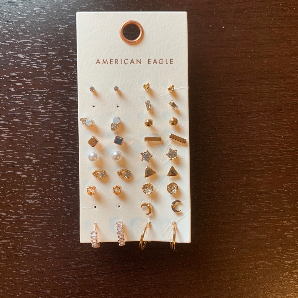 American Eagle rose gold + gold stud earrings (16)
